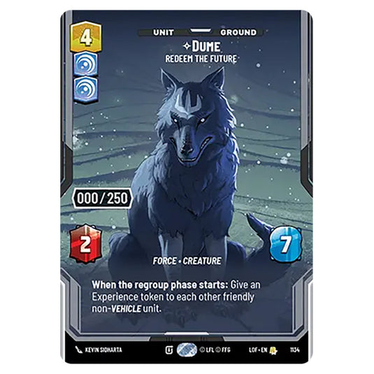 Dume Redeem the Future  card from the Star Wars Unlimited set Legends of the Force