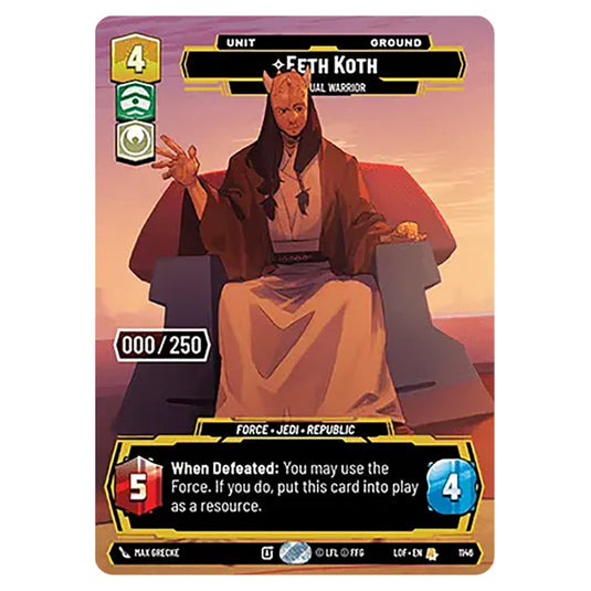 Eeth Koth Spiritual Warrior  card from the Star Wars Unlimited set Legends of the Force
