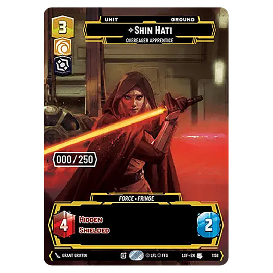 Shin Hati Overeager Apprentice  card from the Star Wars Unlimited set Legends of the Force