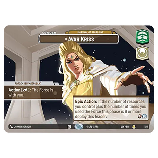Avar Kriss Marshal of Starlight  card from the Star Wars Unlimited set Legends of the Force