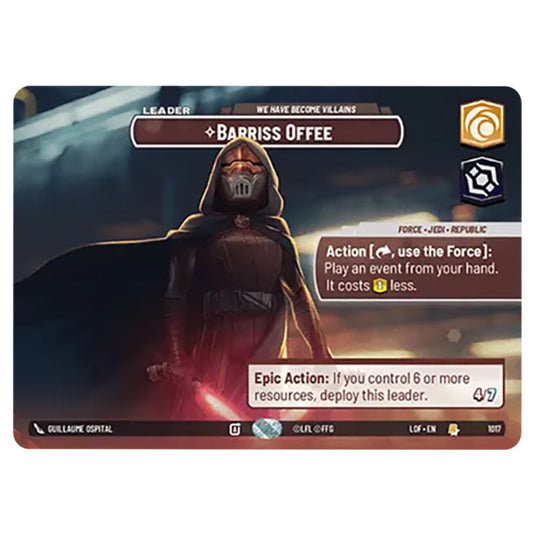 Barriss Offee We Have Become Villains  card from the Star Wars Unlimited set Legends of the Force