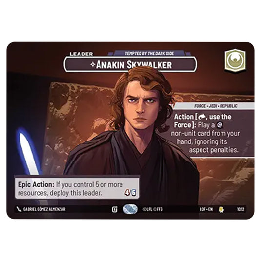 Anakin Skywalker Tempted by the Dark Side  card from the Star Wars Unlimited set Legends of the Force
