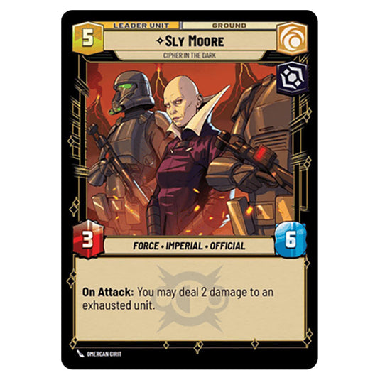 Sly Moore Cipher in the Dark card from the Star Wars Unlimited Set Secrets of Power