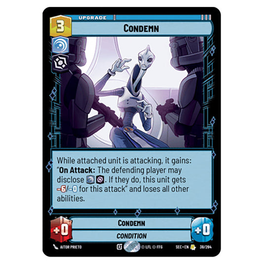 Condemn card from the Star Wars Unlimited Set Secrets of Power