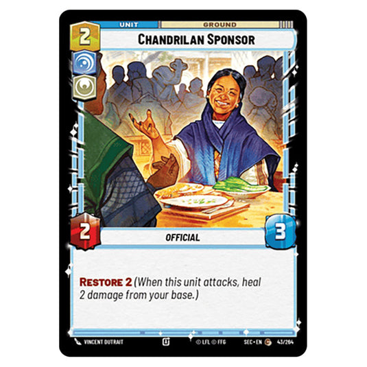 Chandrilan Sponsor card from the Star Wars Unlimited Set Secrets of Power