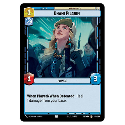 Dhani Pilgrim card from the Star Wars Unlimited Set Secrets of Power