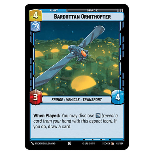 Bardottan Ornithopter card from the Star Wars Unlimited Set Secrets of Power