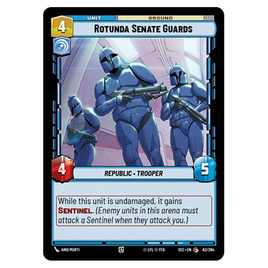 Rotunda Senate Guards card from the Star Wars Unlimited Set Secrets of Power
