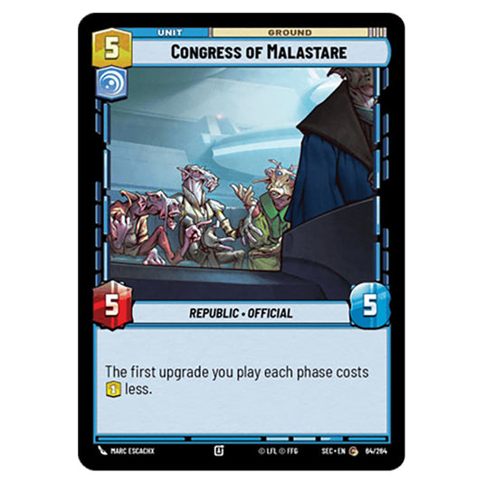 Congress of Malastare card from the Star Wars Unlimited Set Secrets of Power