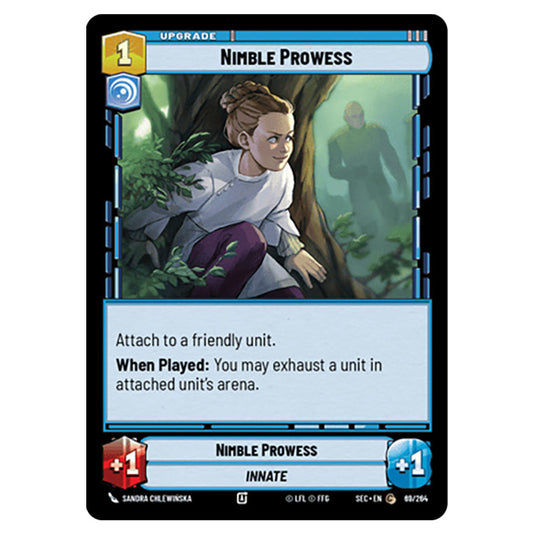 Nimble Prowess card from the Star Wars Unlimited Set Secrets of Power