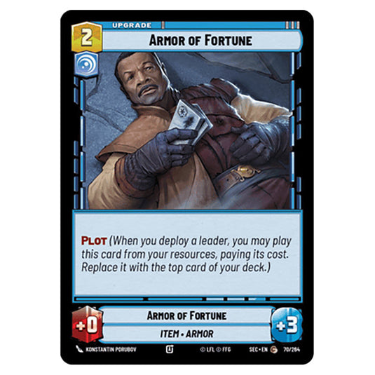 Armor of Fortune card from the Star Wars Unlimited Set Secrets of Power
