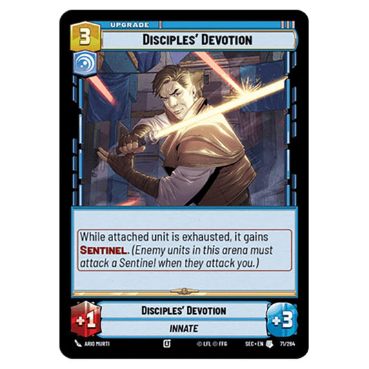 Disciples' Devotion card from the Star Wars Unlimited Set Secrets of Power