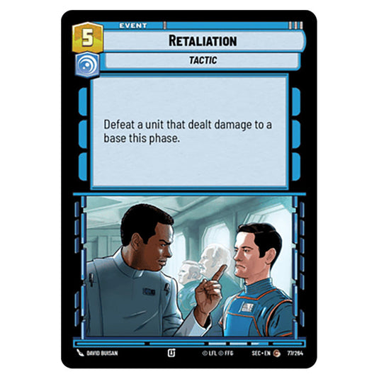 Retaliation card from the Star Wars Unlimited Set Secrets of Power