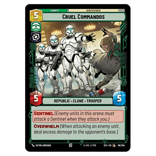 Cruel Commandos card from the Star Wars Unlimited Set Secrets of Power