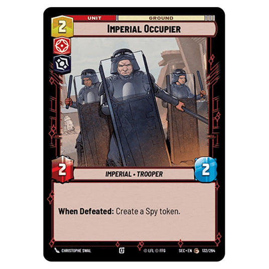 Imperial Occupier card from the Star Wars Unlimited Set Secrets of Power