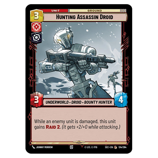 Hunting Assassin Droid card from the Star Wars Unlimited Set Secrets of Power