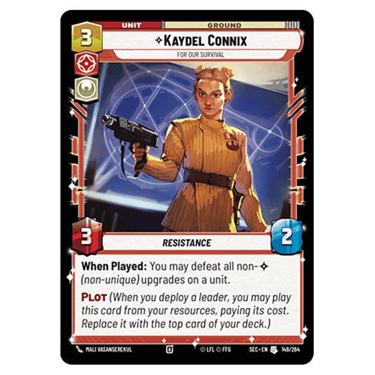 Kaydel Connix For Our Survival card from the Star Wars Unlimited Set Secrets of Power