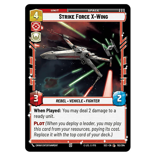 Strike Force X-Wing card from the Star Wars Unlimited Set Secrets of Power