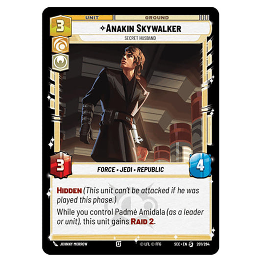 Anakin Skywalker Secret Husband card from the Star Wars Unlimited Set Secrets of Power