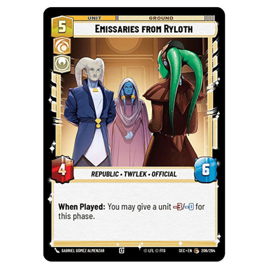 Emissaries from Ryloth card from the Star Wars Unlimited Set Secrets of Power