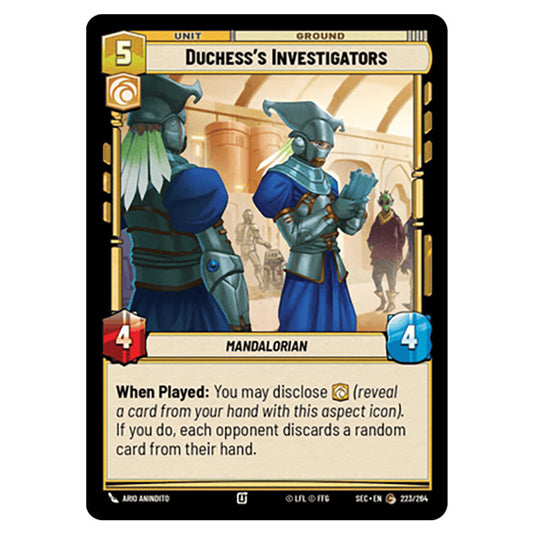 Duchess's Investigators card from the Star Wars Unlimited Set Secrets of Power