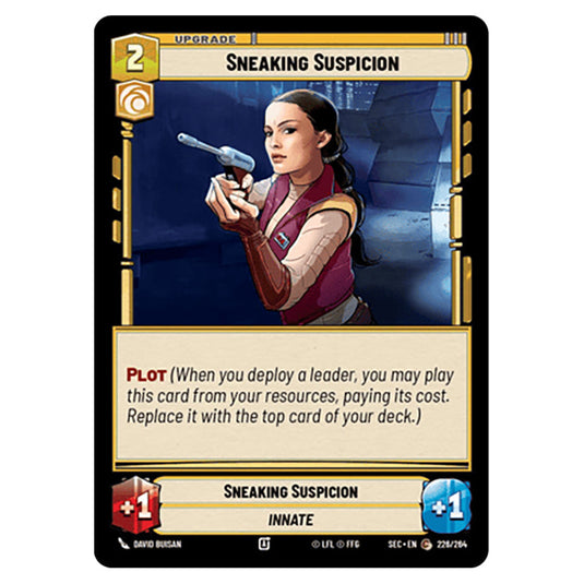Sneaking Suspicion card from the Star Wars Unlimited Set Secrets of Power