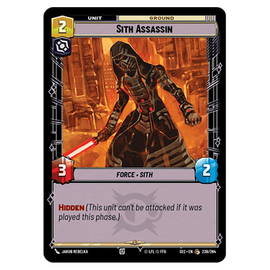 Sith Assassin card from the Star Wars Unlimited Set Secrets of Power