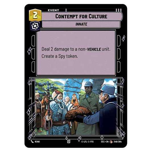 Contempt for Culture card from the Star Wars Unlimited Set Secrets of Power