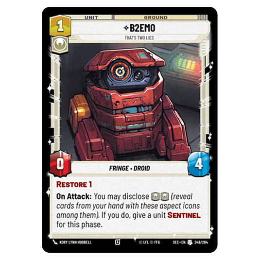 B2EMOThat's Two Lies card from the Star Wars Unlimited Set Secrets of Power