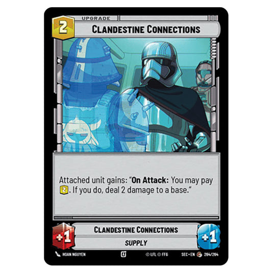 Clandestine Connections card from the Star Wars Unlimited Set Secrets of Power