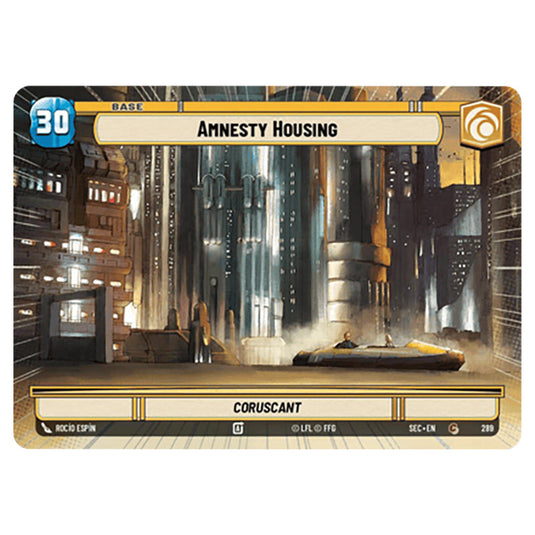 Amnesty Housing card from the Star Wars Unlimited Set Secrets of Power