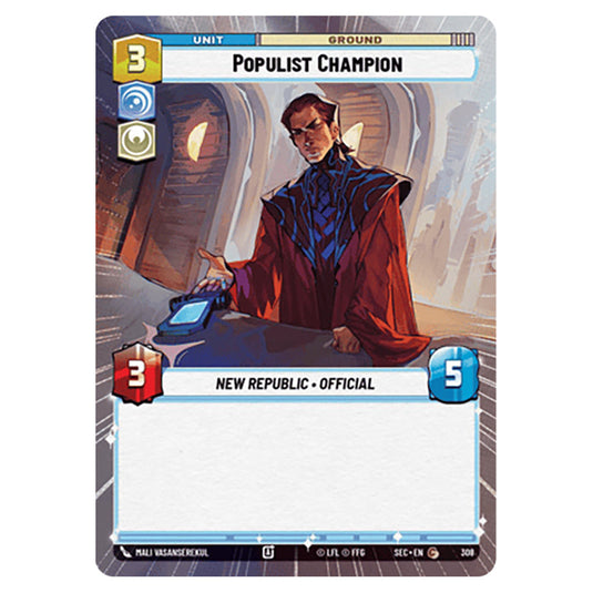 Populist Champion card from the Star Wars Unlimited Set Secrets of Power