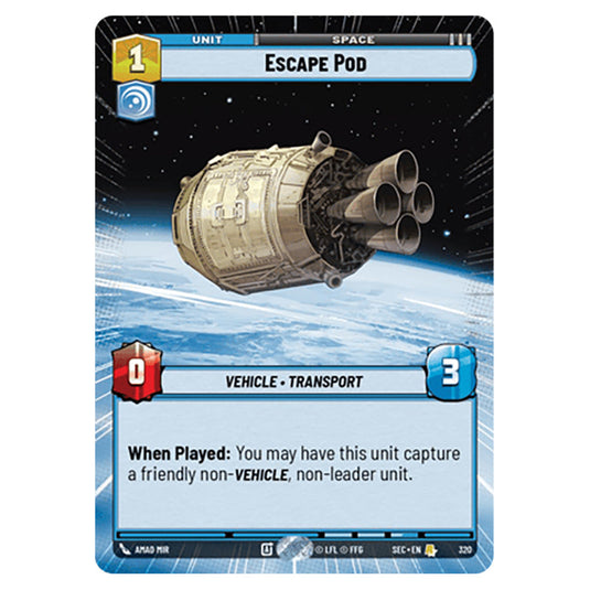 Escape Pod card from the Star Wars Unlimited Set Secrets of Power
