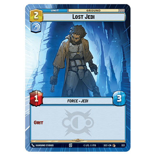 Lost Jedi card from the Star Wars Unlimited Set Secrets of Power