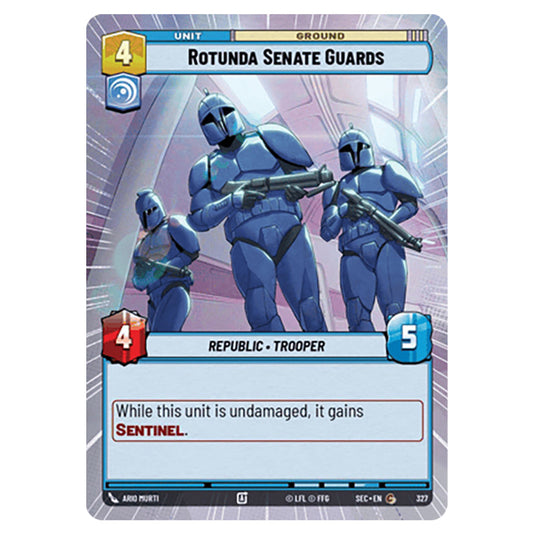 Rotunda Senate Guards card from the Star Wars Unlimited Set Secrets of Power