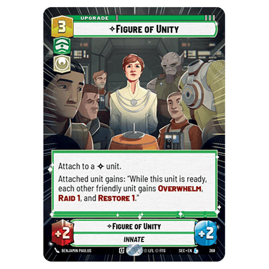 Figure of Unity card from the Star Wars Unlimited Set Secrets of Power