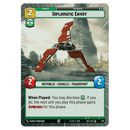 Diplomatic Envoy card from the Star Wars Unlimited Set Secrets of Power