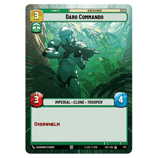 Daro Commando card from the Star Wars Unlimited Set Secrets of Power