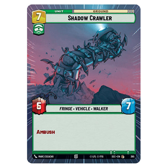 Shadow Crawler card from the Star Wars Unlimited Set Secrets of Power