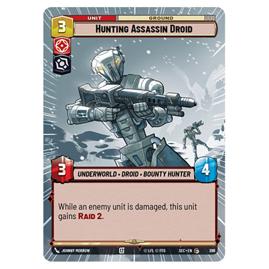 Hunting Assassin Droid card from the Star Wars Unlimited Set Secrets of Power