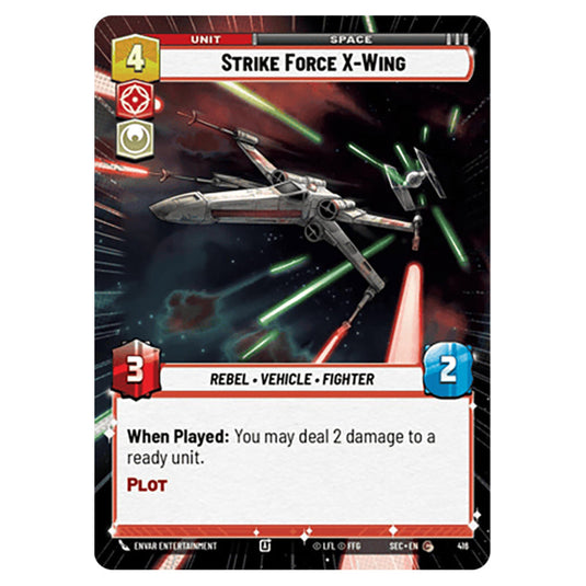 Strike Force X-Wing card from the Star Wars Unlimited Set Secrets of Power