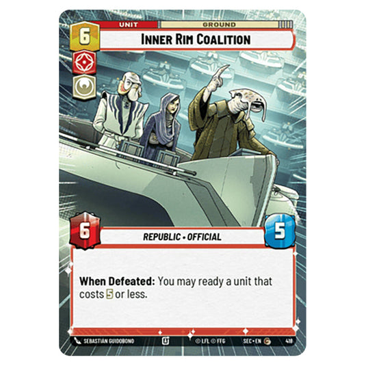Inner Rim Coalition card from the Star Wars Unlimited Set Secrets of Power