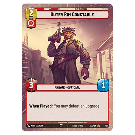 Outer Rim Constable card from the Star Wars Unlimited Set Secrets of Power