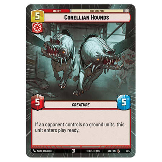 Corellian Hounds card from the Star Wars Unlimited Set Secrets of Power