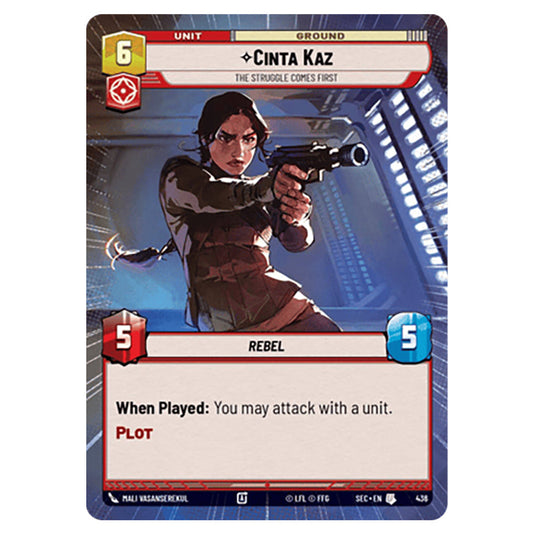 Cinta Kaz The Struggle Comes First card from the Star Wars Unlimited Set Secrets of Power
