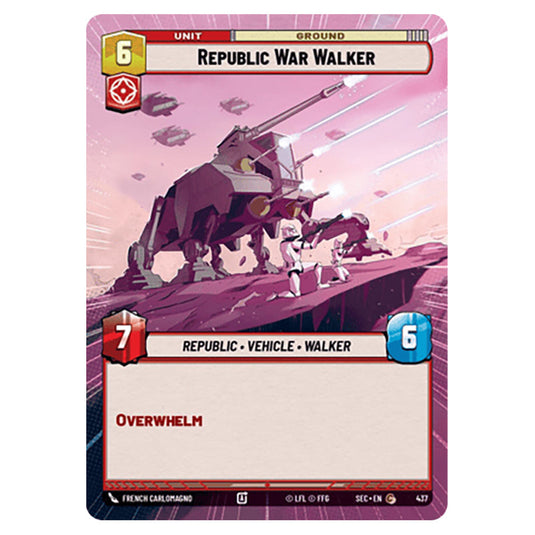 Republic War Walker card from the Star Wars Unlimited Set Secrets of Power