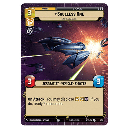 Soulless One Swift and Agile card from the Star Wars Unlimited Set Secrets of Power