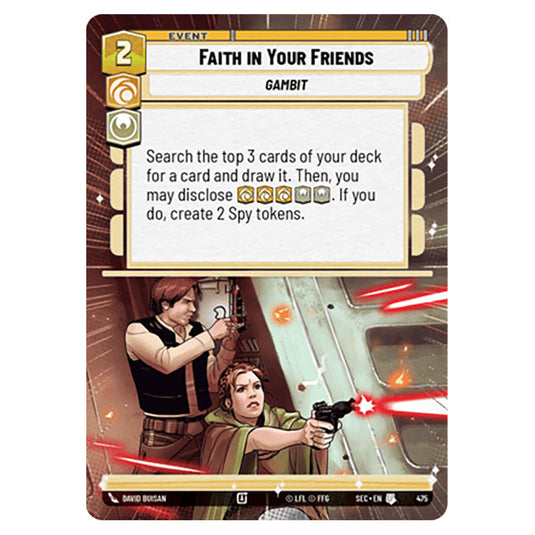 Faith in Your Friends card from the Star Wars Unlimited Set Secrets of Power