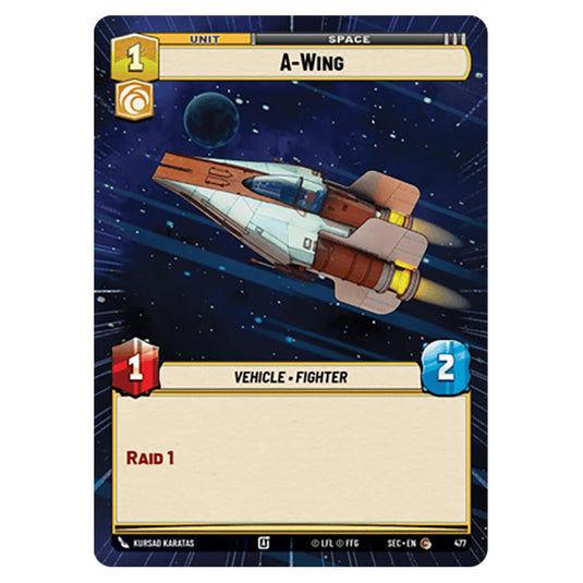 A-Wing card from the Star Wars Unlimited Set Secrets of Power