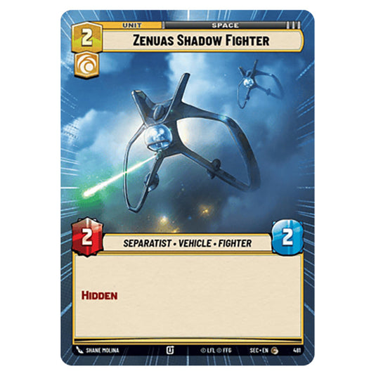 Zenuas Shadow Fighter card from the Star Wars Unlimited Set Secrets of Power